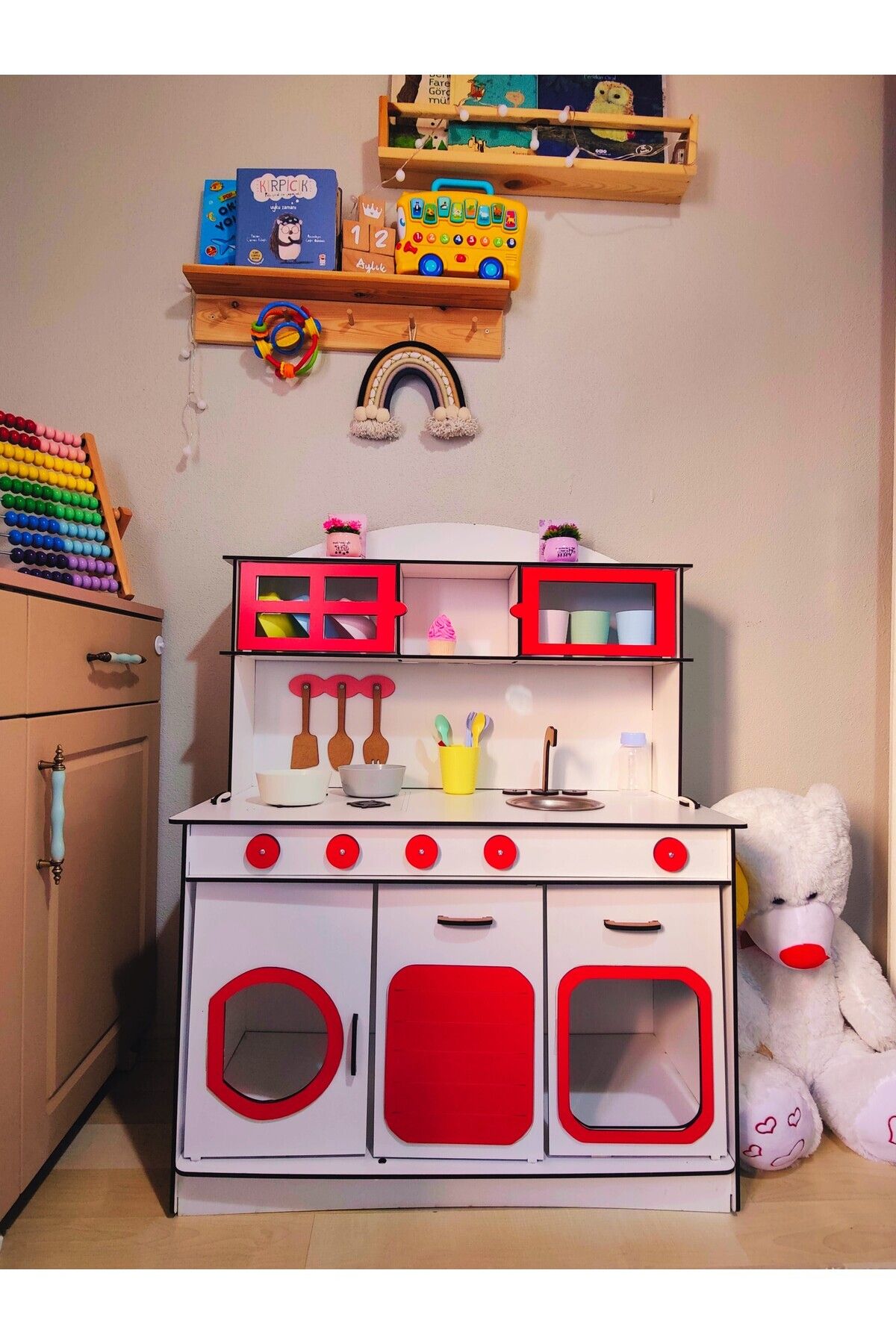bahad r grup Toy Kitchen Wooden Toy Kitchen 6.4 MM MDF