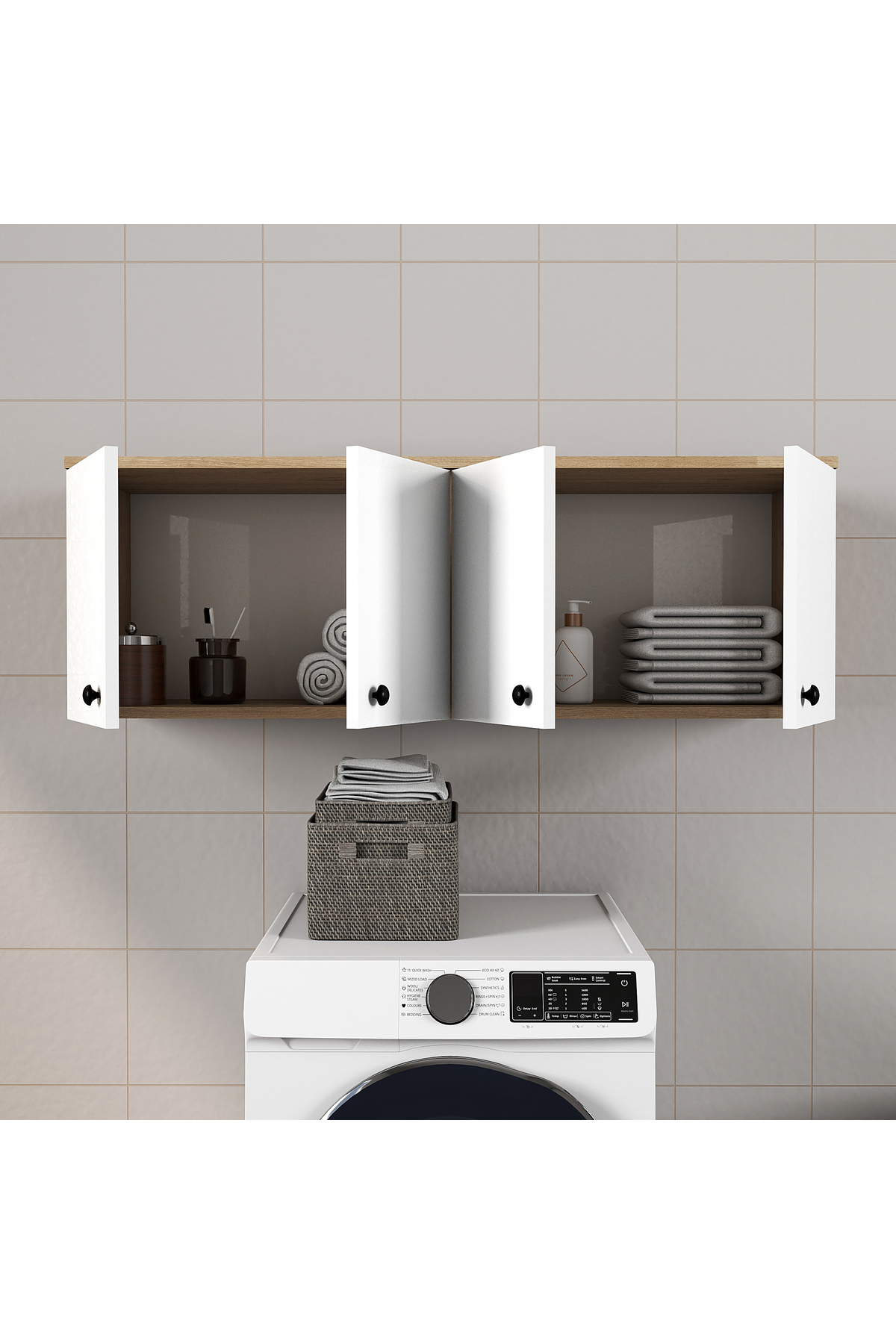 Muhteşem Duvara Monte Banyo Dolapları modeli dekorasyonu