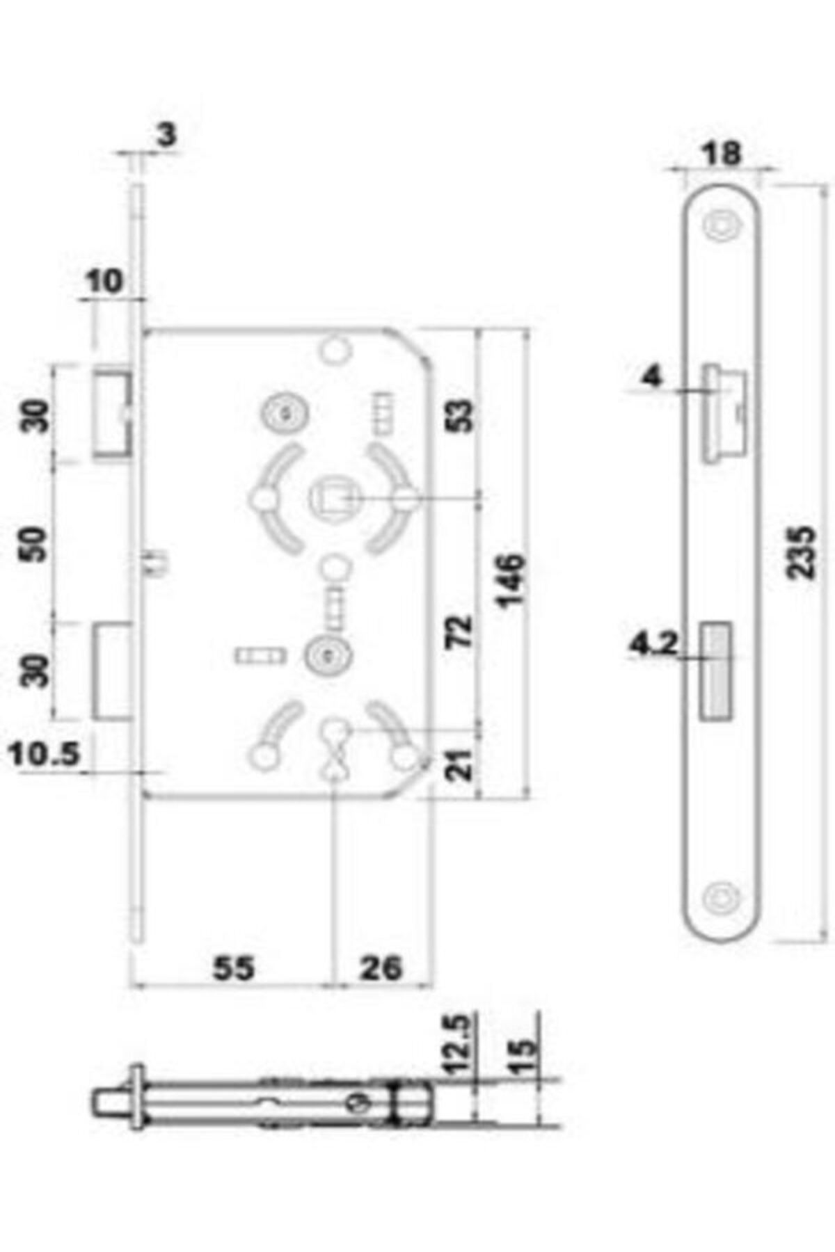 Hafele-Door Lock (silent Lock) WC Left + Lock Striker Set 2