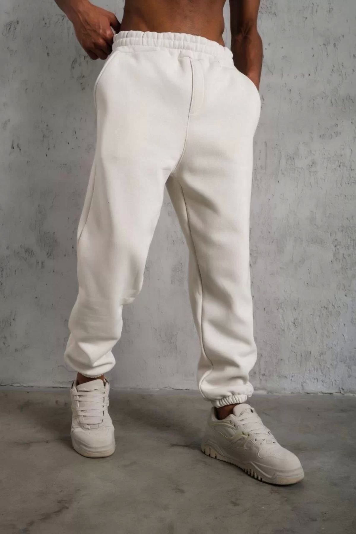 AXXAN Plus Size Sweatsuit Set White Regular fit Trendyol