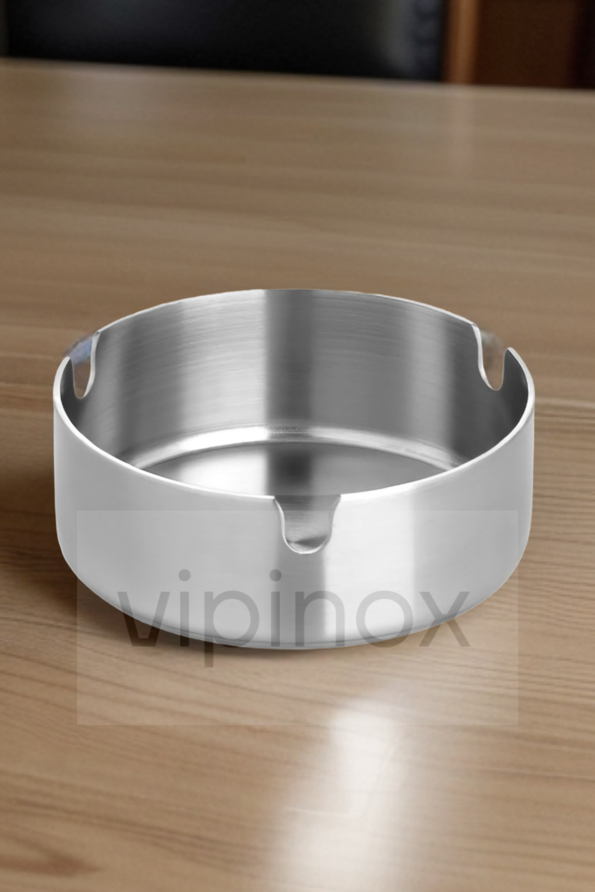 Vipinox Elit Paslanmaz Çelik Kül Tablası Krom Küllük 8 Cm