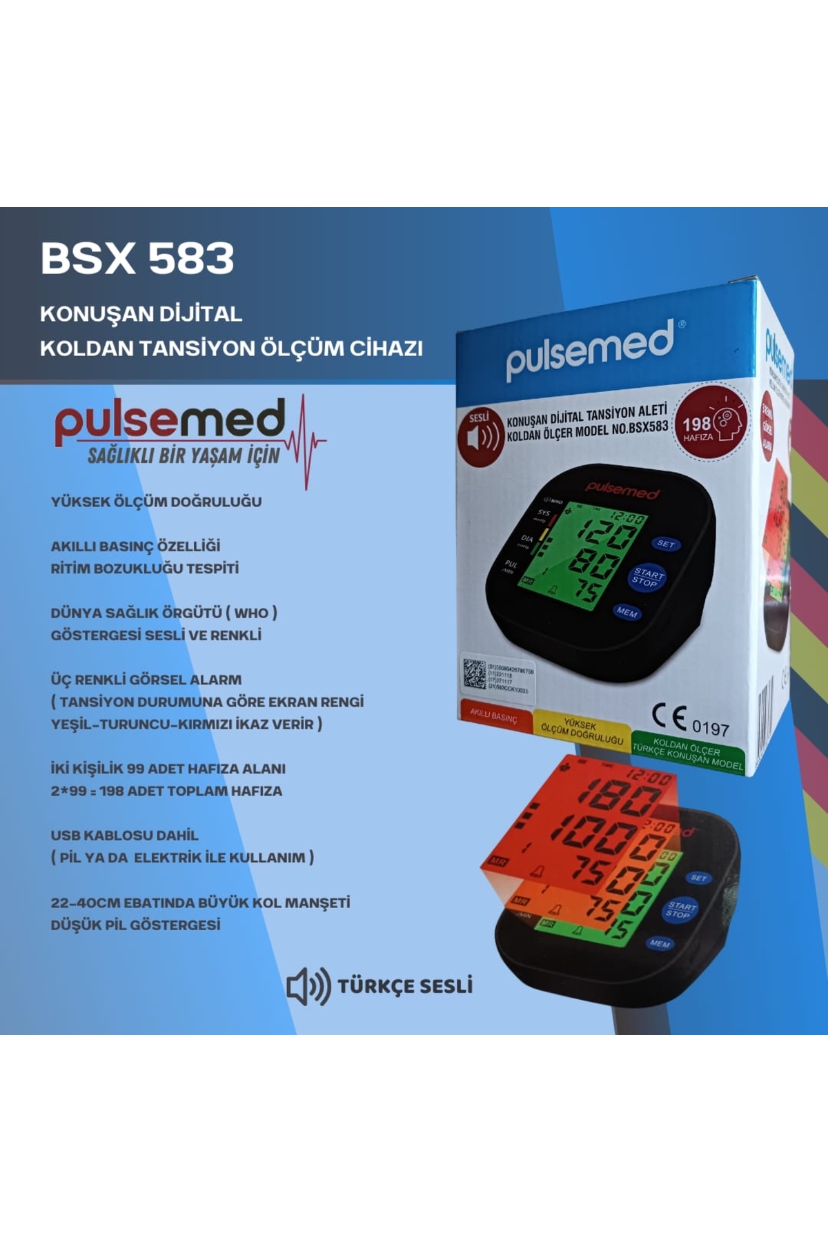 Türkçe Konuşan Dijital Tansiyon Ölçüm Cihazı Bsx583 2