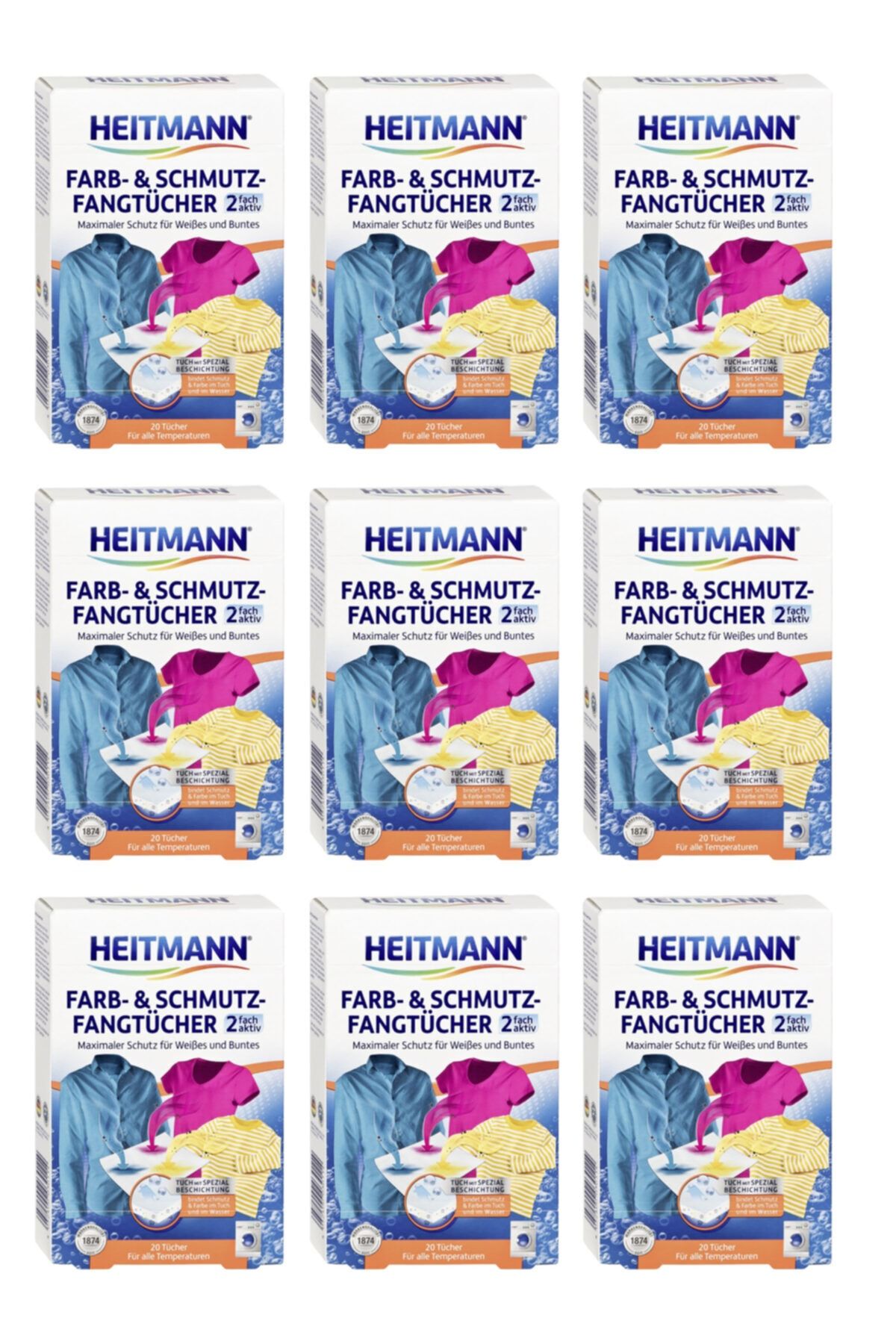 HEITMANN Renk Koruyucu Ve Kir Tutucu Bez X 9 Kutu