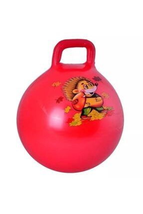 Kırmızı Tutmalı Zıplayan Pilates Topu - Çocuk Oyun - Spor - 55 Cm , 450 gr . 30425