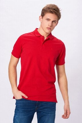 Erkek Kırmızı Polo Yaka T-shirt 12136516
