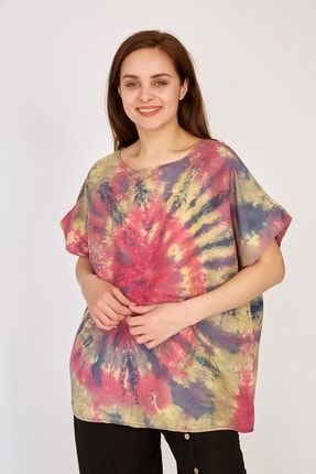 Kadın Pembe Keten Batik Bluz CMN050013