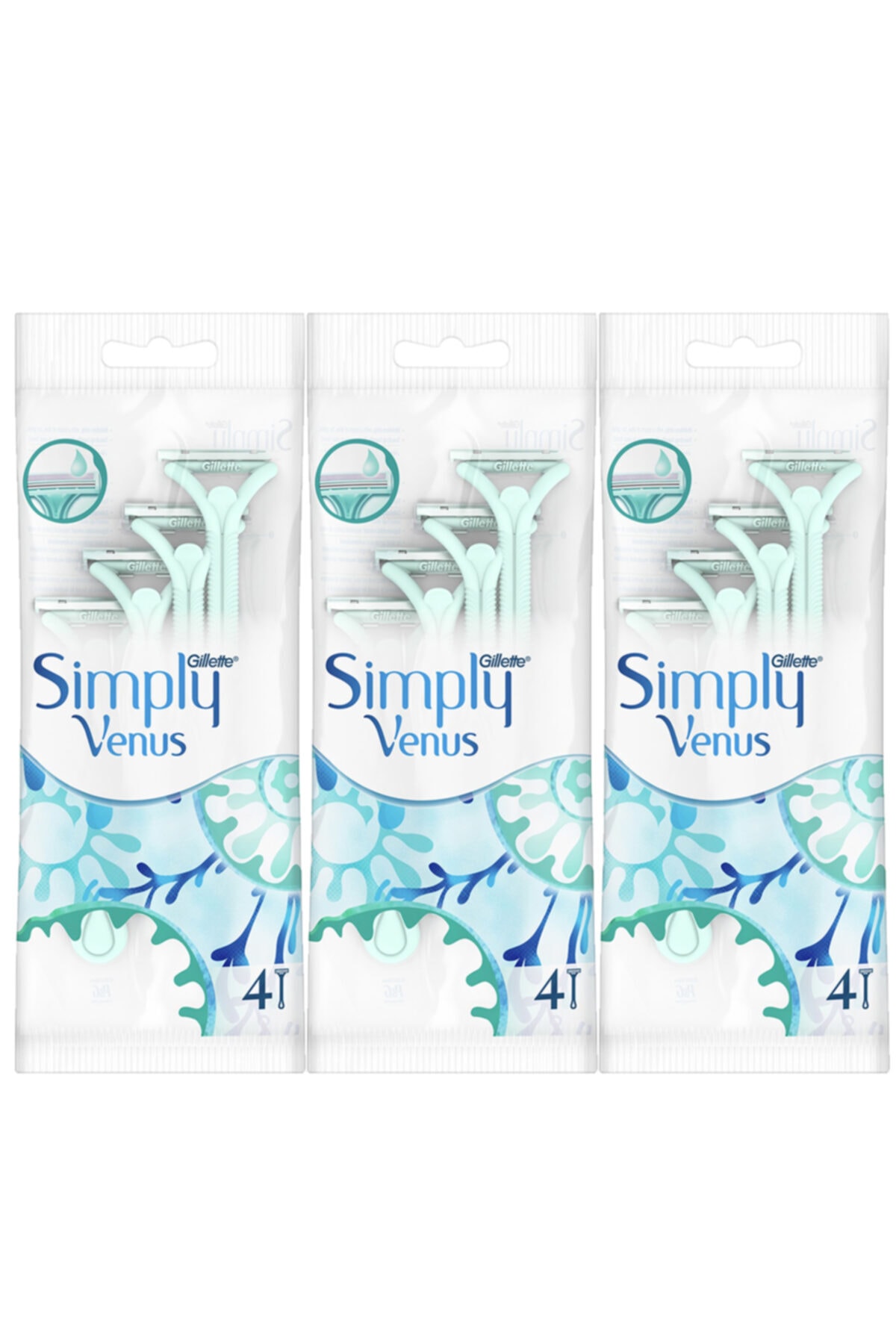 Venüs Simply Venus 2 - 4 Pieces X 3 Pack Use Razor Blade