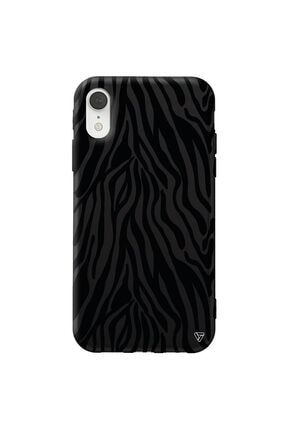 Iphone Xr Siyah Renkli Silikon Siyah Zebra Desenleri Telefon Kılıfı Ptr051-iPhone-XR