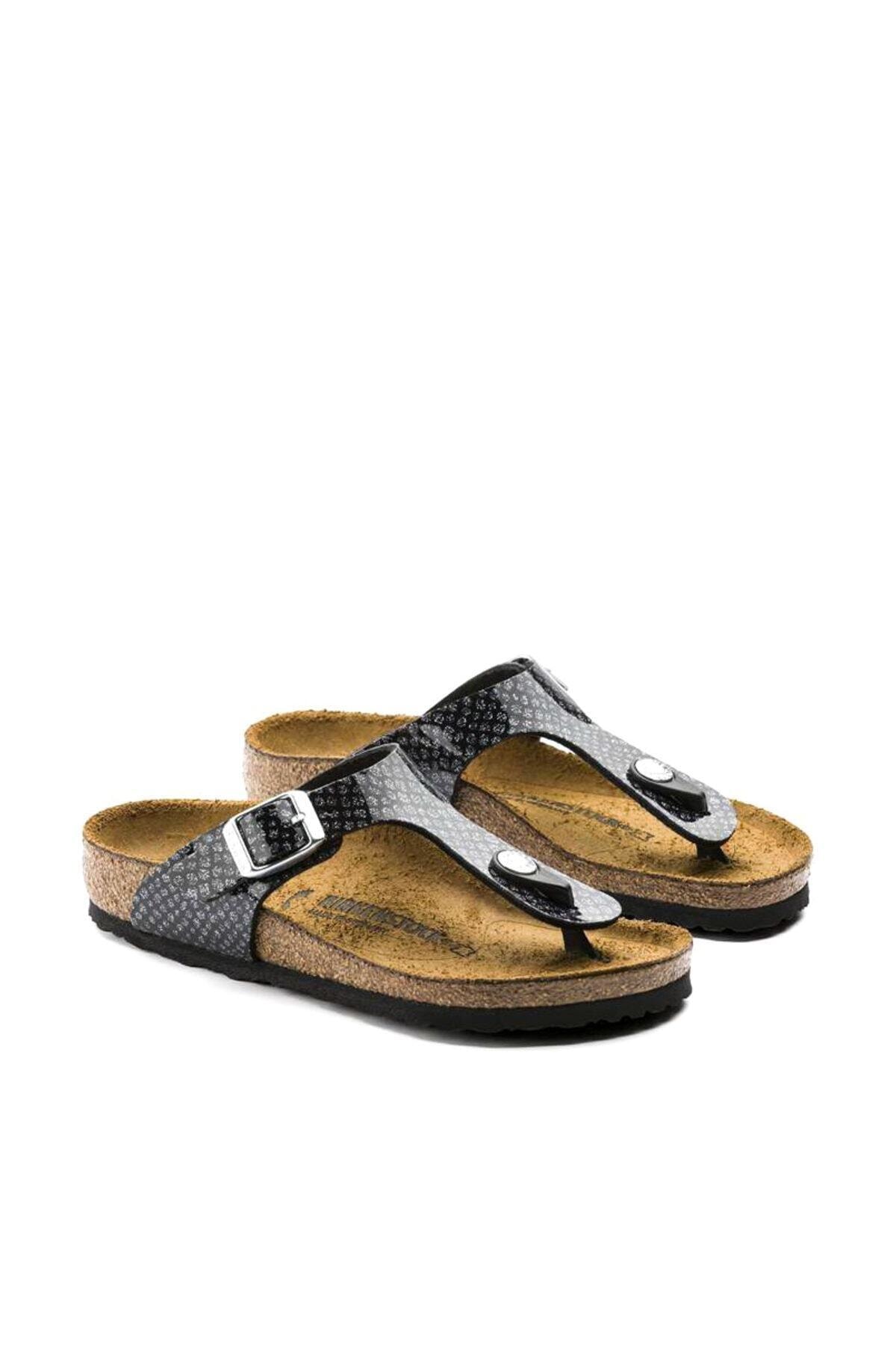 دمپایی بیرکن استاک دخترانه اوا مشکی  راسته      لباس خانگی | Birkenstock 1008204_MAGIC SNAKE BLACK SILVER - تصویر 4