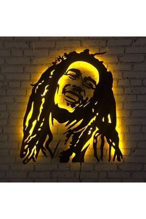 Bob Marley Ledli Duvar Süsü Mdf Tablo Duvar Aksesuarı Ahşap Tablo MDF1123