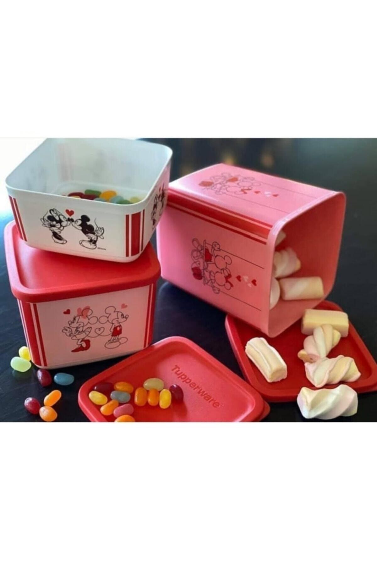Tupperware-Minnie & Mickey Square Storage Container Set 3