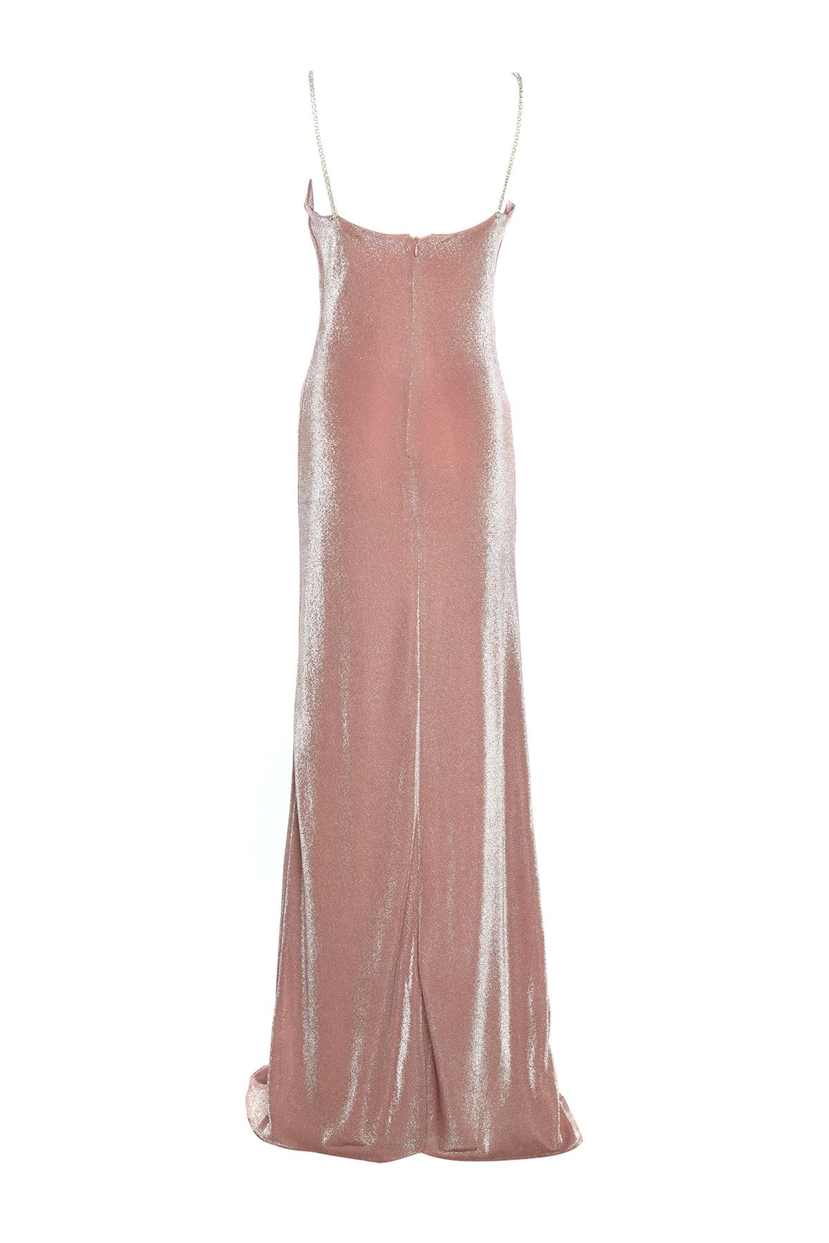 Trendyol Collection-Dlouhé večerní šaty na suchou růži TPRSS19UT0102 10