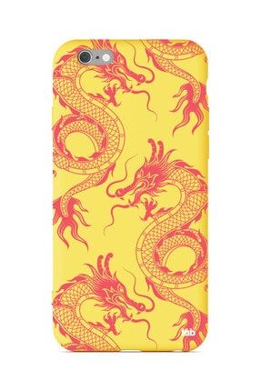 Apple Iphone 6/6s Sarı Silikon Telefon Kılıfı - Dragons S01NA183