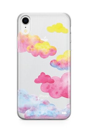 Apple Iphone Xr Şeffaf Telefon Kılıfı - Colorful Clouds F06NA175