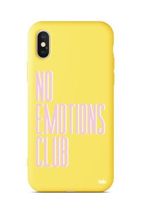 Apple Iphone X/xs Sarı Silikon Telefon Kılıfı - No Emotions Club S05NA128