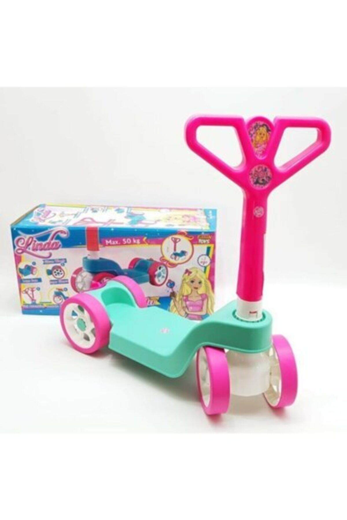 اسکوتر کودکان آبی مردانه و زنانه چرخ های پرنسس 4 Furkan Toys