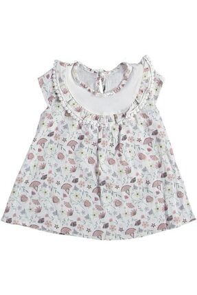Kız Bebek Krem Çıtır Çiçekli Şile Bezi Elbise PATTIC 212091
