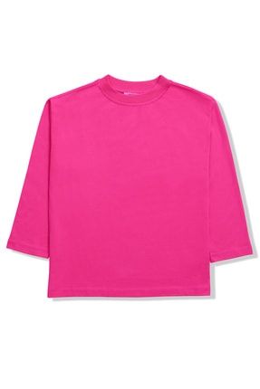 Organik Oversize Long Sleeve T-shirt - Flower Pink UT-PM
