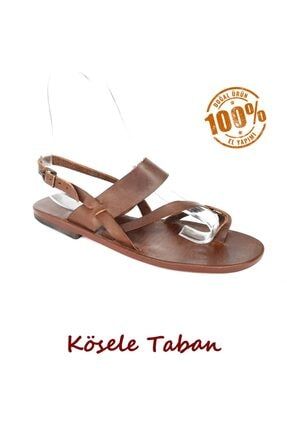 Hakiki Deri El Yapımı Bodrum Kadın Sandalet US-1033-K