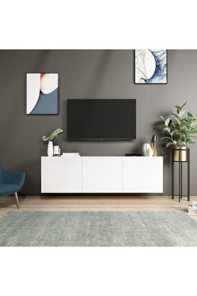 Duvara Asma White Beyaz Tv Sehpası 150cm INA-WHİTEBEYAZ