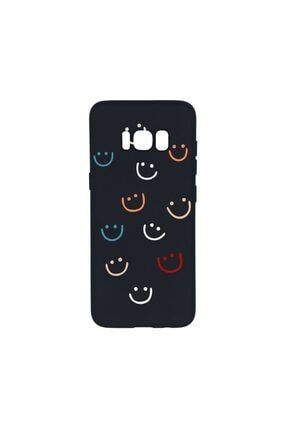 Samsung S8 Happy Smile Özel Tasarım Içi Kadife Lansman Kılıf Siyah (renkli Smile) RHK054