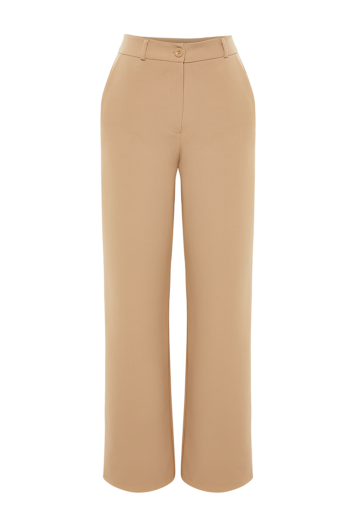 Trendyolmilla  Vizon Geniş Paça Wide Leg Dokuma Kumaş Pantolon TWOAW21PL0332 - Görsel 7