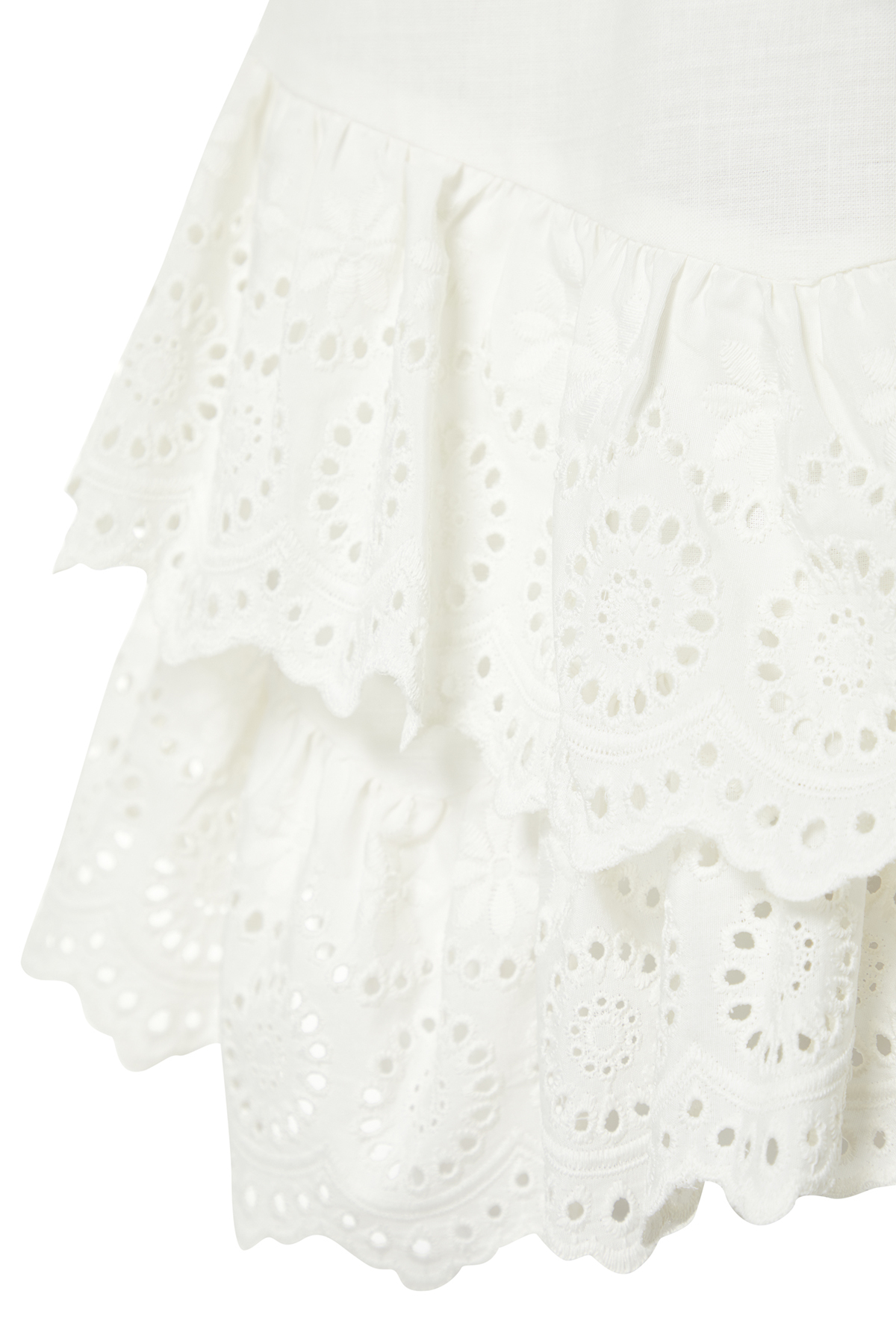 Trendyolmilla  Plaj Giyim Beyaz Dokuma Brodeli Mini Etek TBESS24ET00004 - Görsel 8