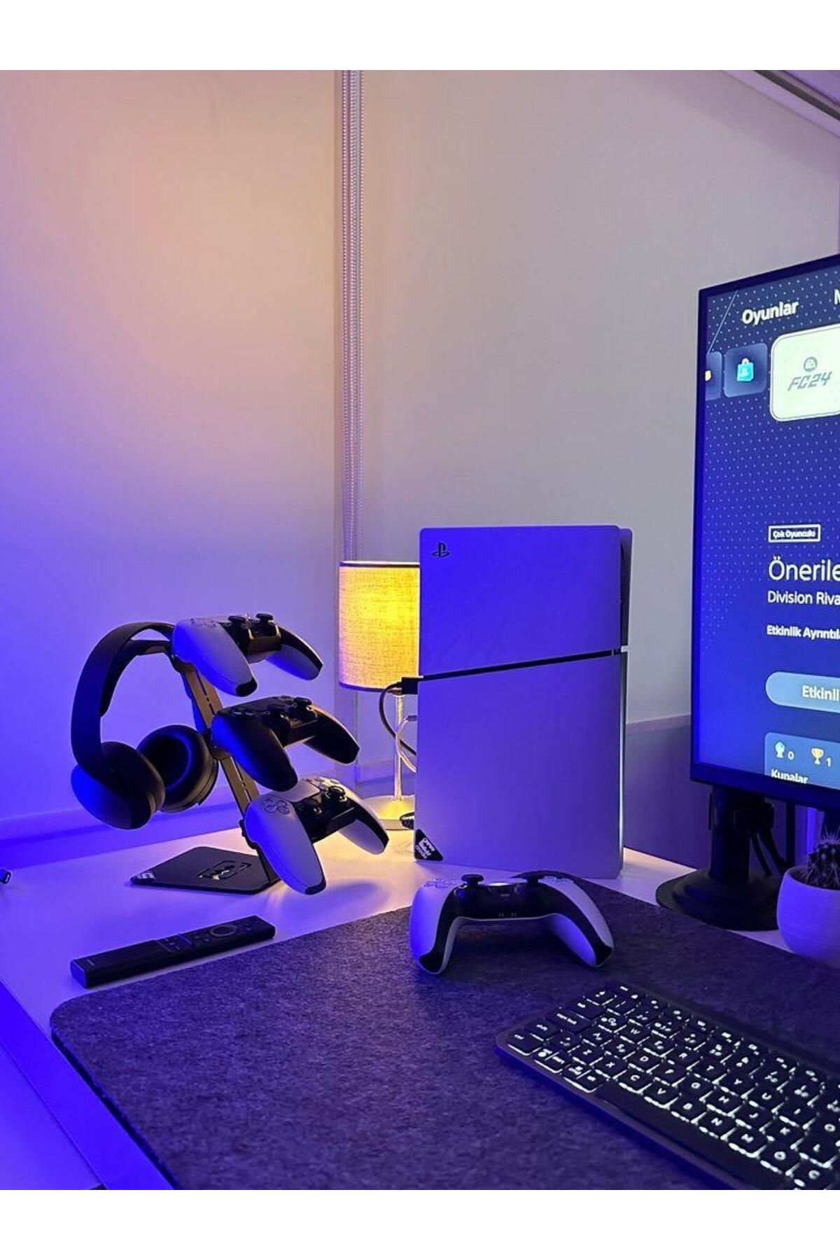 Crodle-Multifunctional Metal Gaming Ps5 Ps4 Xbox Joystick Controls Holder And Headset Vertical Stand 2