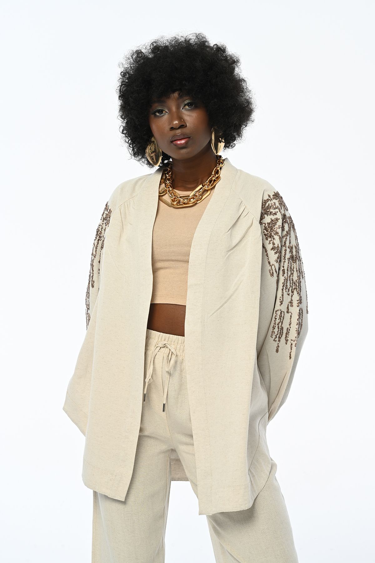 Embroidered kimono jacket outlet