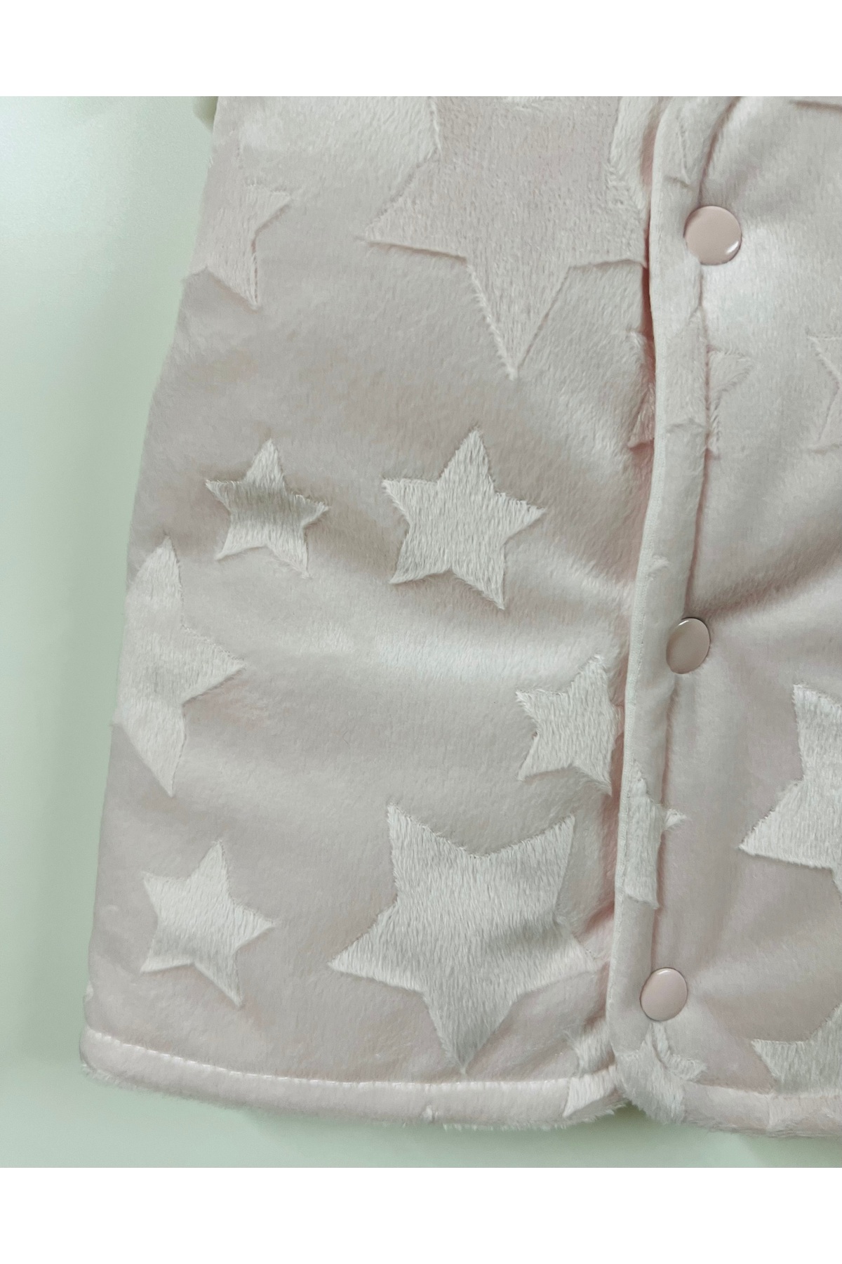 Kidstrend 0-9 ay bebitof kız erkek bebek yıldızlı pelüş yelek %100 pamuk fotoğrafı 3 (önizleme)