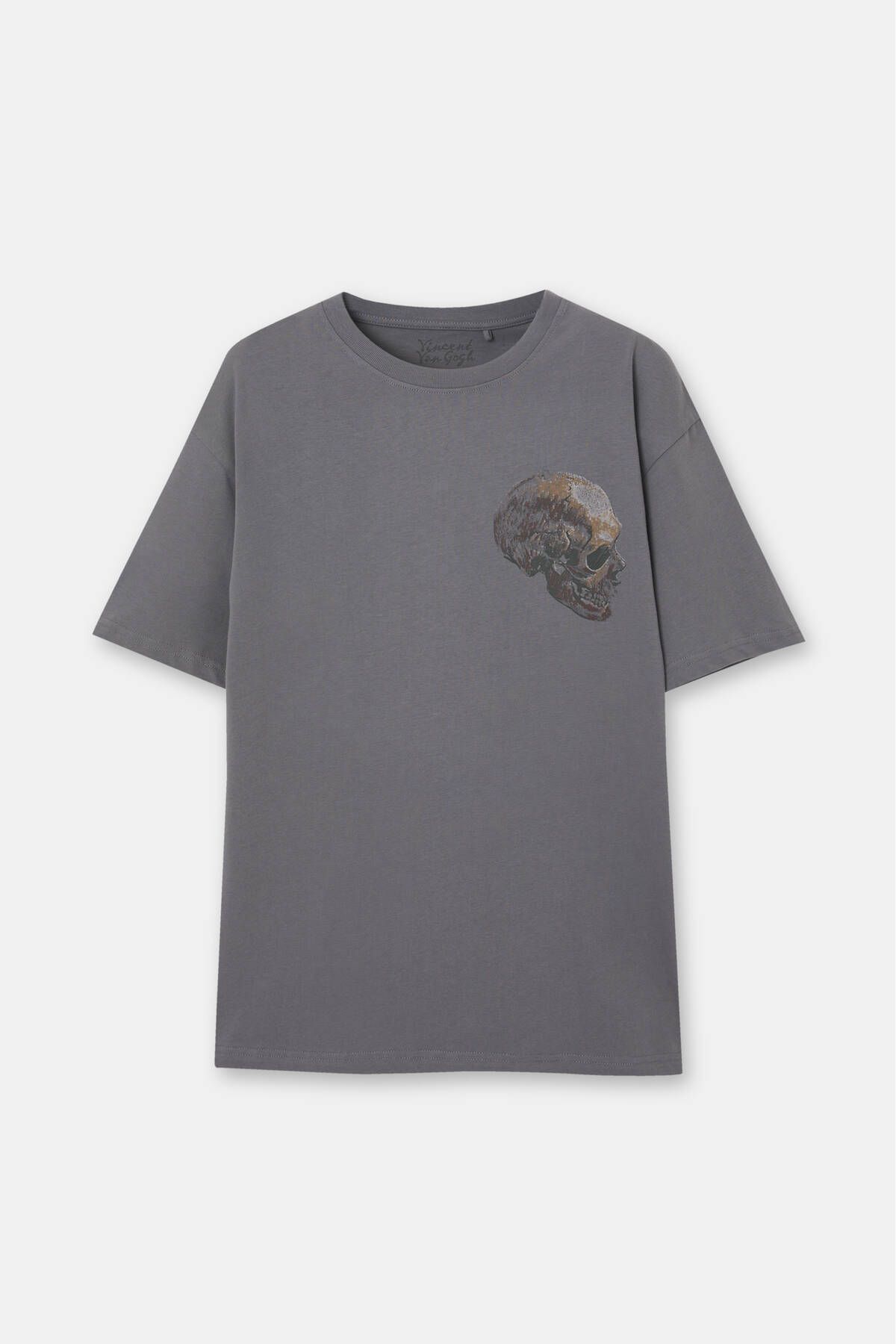 Pull & Bear وینسنت ون گوگ تی شرت خاکستری چاپ شده