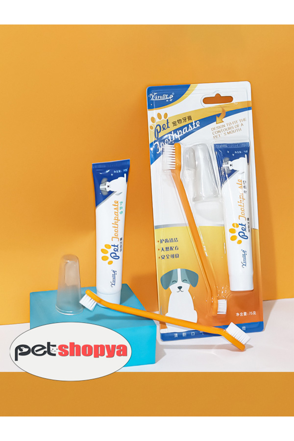 Kedi Köpek Diş Fırçası ve Diş Macunu Seti Yenilebilir Diş Macunu Dental Kit Ağız ve Diş Sağlık Seti