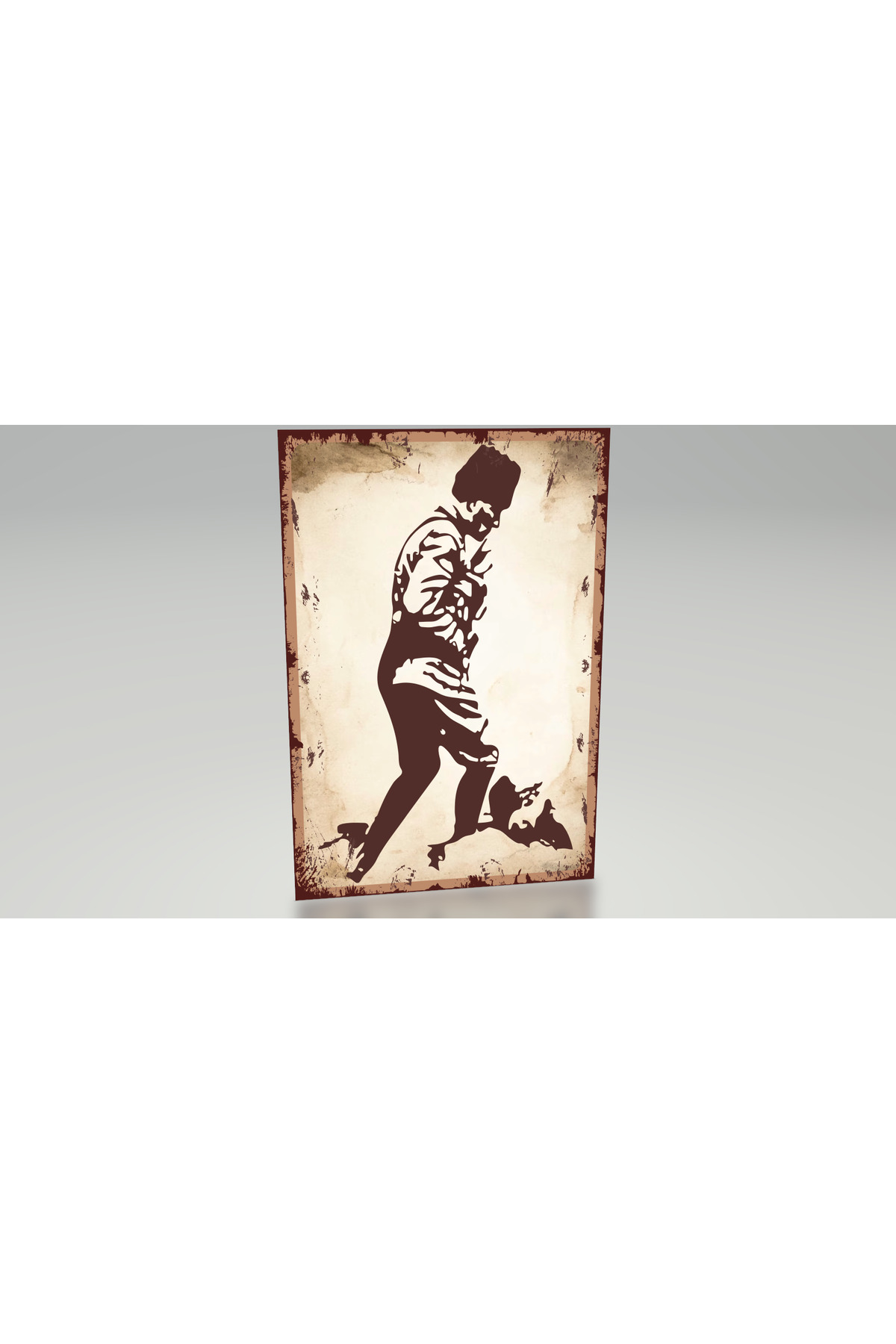 liberation war great offensive kocatepede atatürk silhouette painting retro wooden poster
