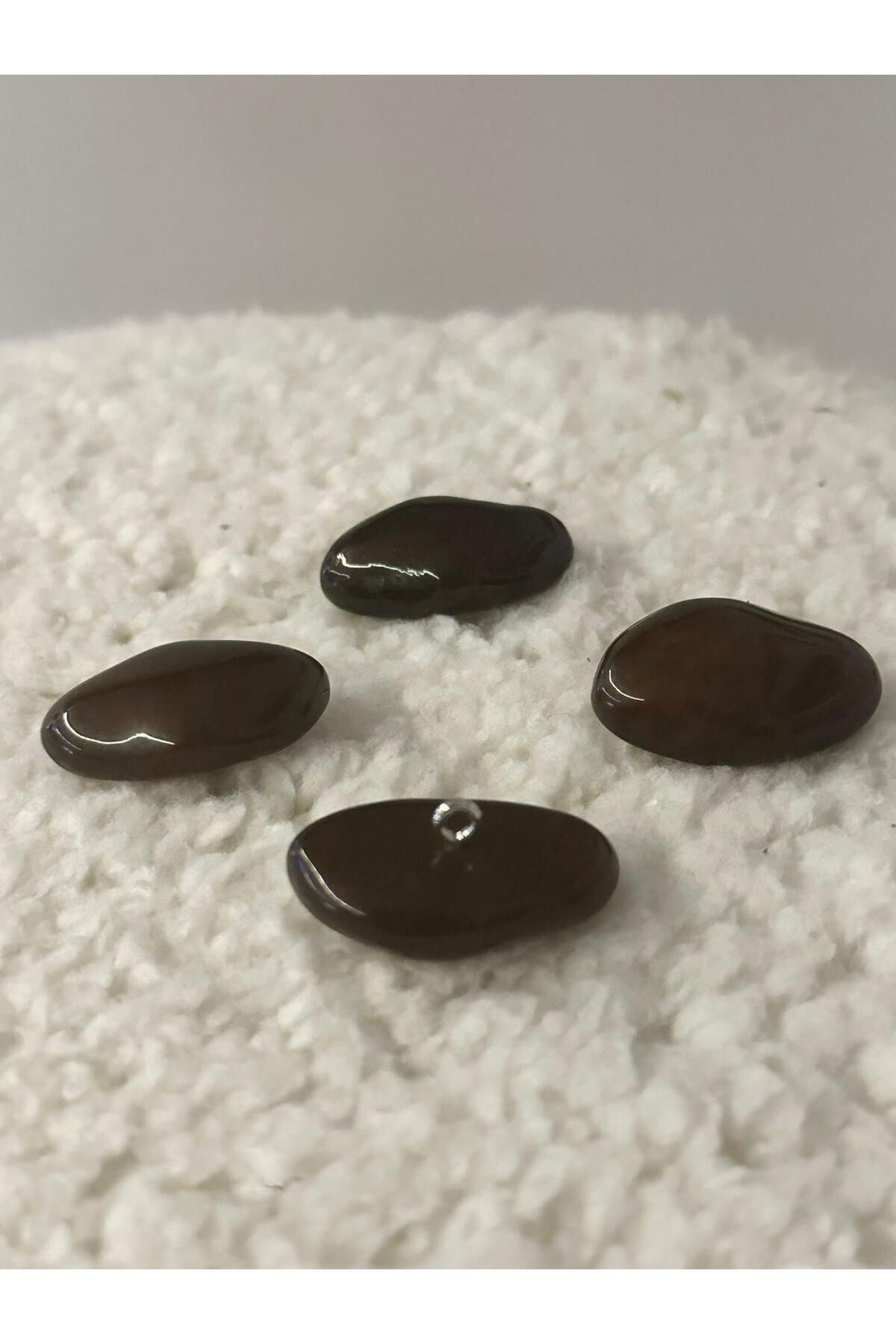 ODDA TASARIM ATÖLYESİ-Handmade formless pearlescent coffee 4-piece button set 3