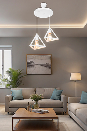 AG LightDesign Beyaz Sarkıt Avize Yatak Odası Salon Mutfak Koridor Lamba