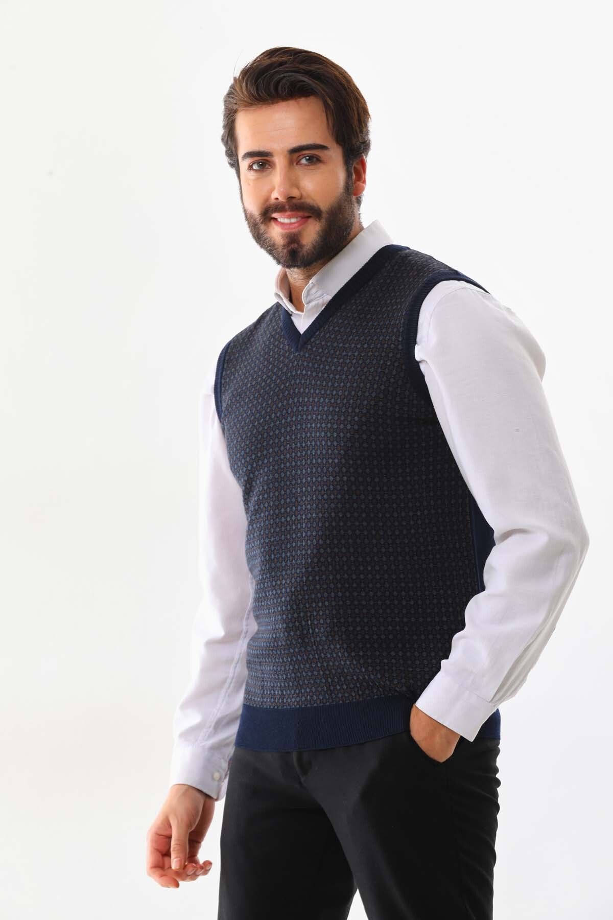 Dark blue sweater best sale vest