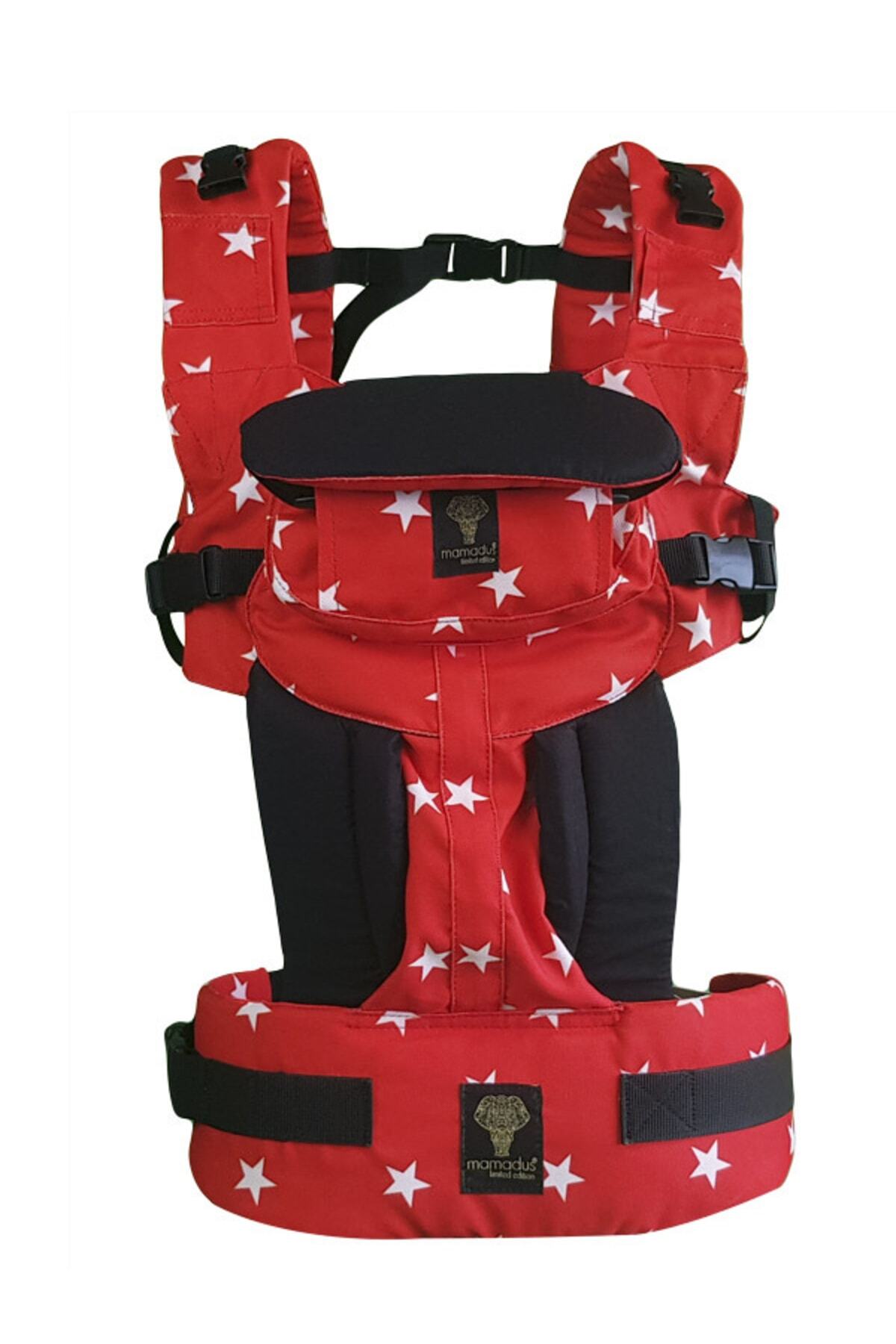 MamadusBaby Plus Ekstra Dışa Dönük Ergonomik Kanguru - Kırmızı Yıldızlar fotoğrafı 2 (önizleme)