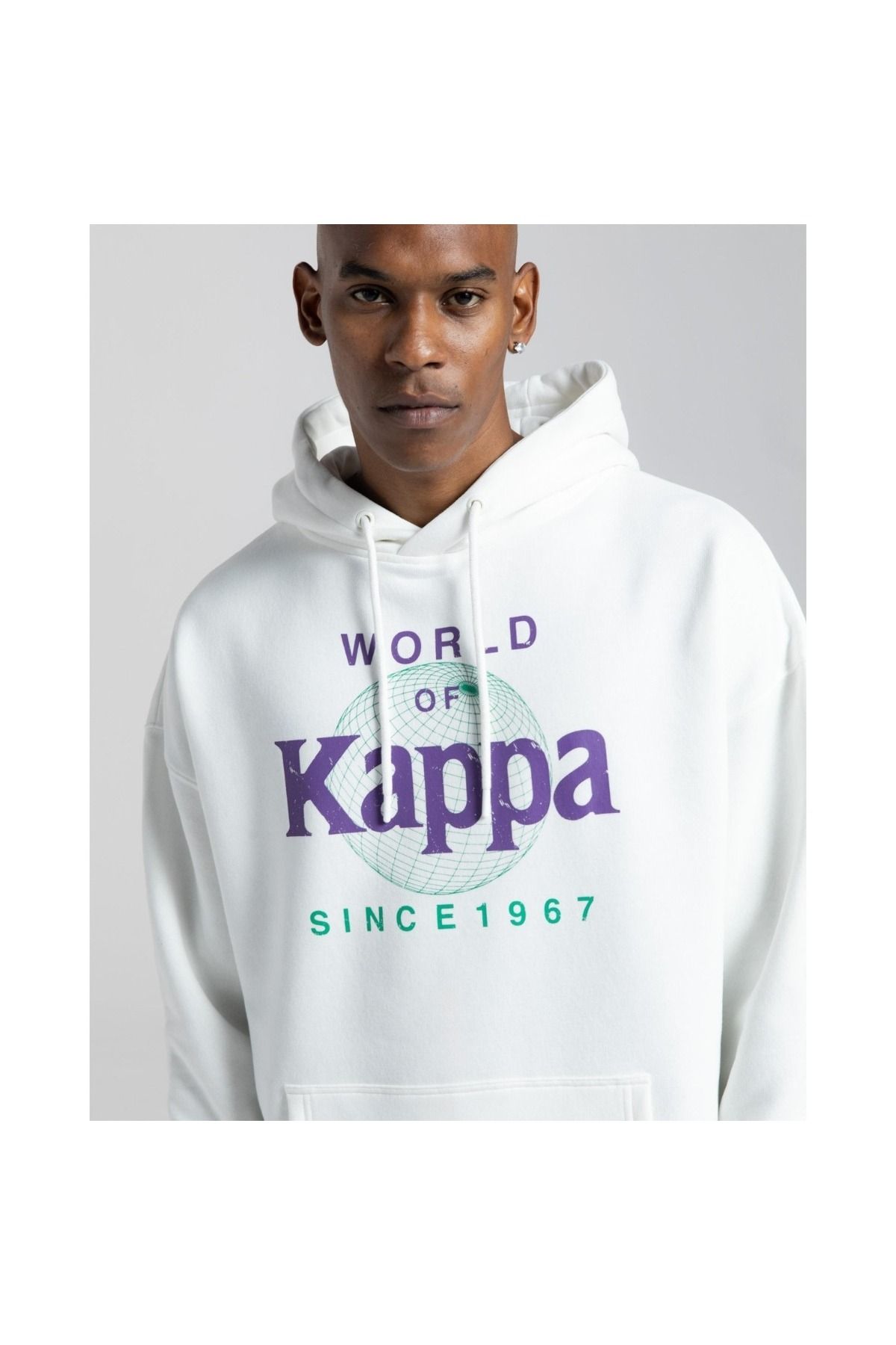 Kappa Authentic Ageo Men s White Oversize Fit Sweatshirt Trendyol