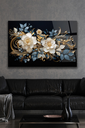 ACRES Modern Soyut Çiçekler Cam Tablo