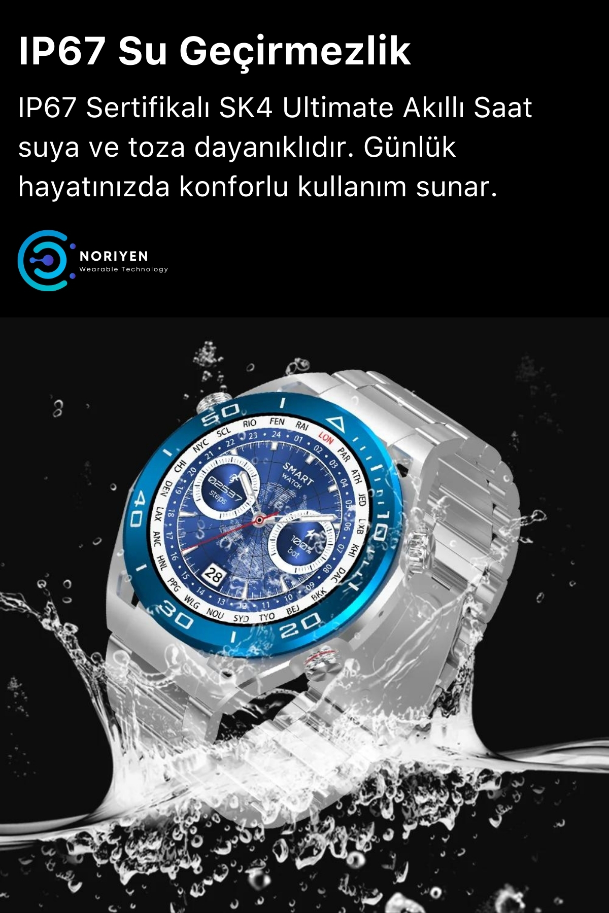 2024 Model SK4 Ultimate Amoled HD Oval Ekran Spor ve Sağlık Sensörlü IOS Android Uyumlu Akıllı Saat
