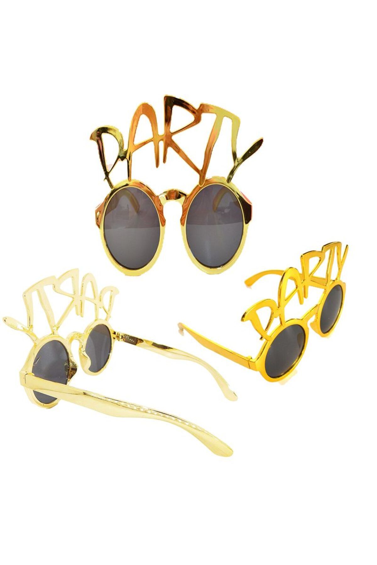 partidolu Retro Party Glasses Party Written Glasses Gold Color