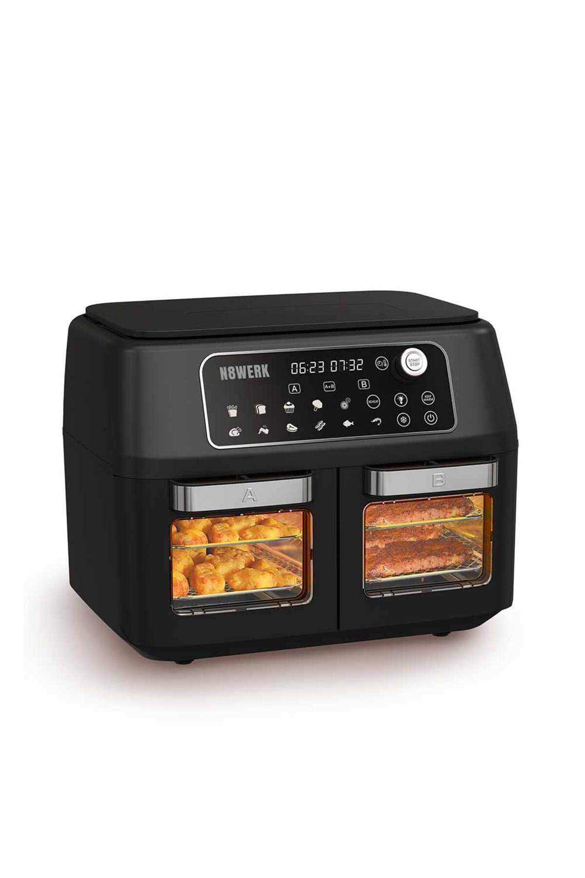 N8WERK Hot Air Fryer Çift Sepetli 11 L Siyah Fiyatı, Yorumları Trendyol