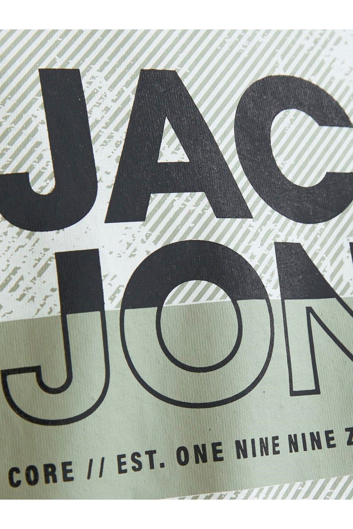 Jack & Jones Jack & Jones تی شرت مردانه سبز یقه او جک اند جونز
