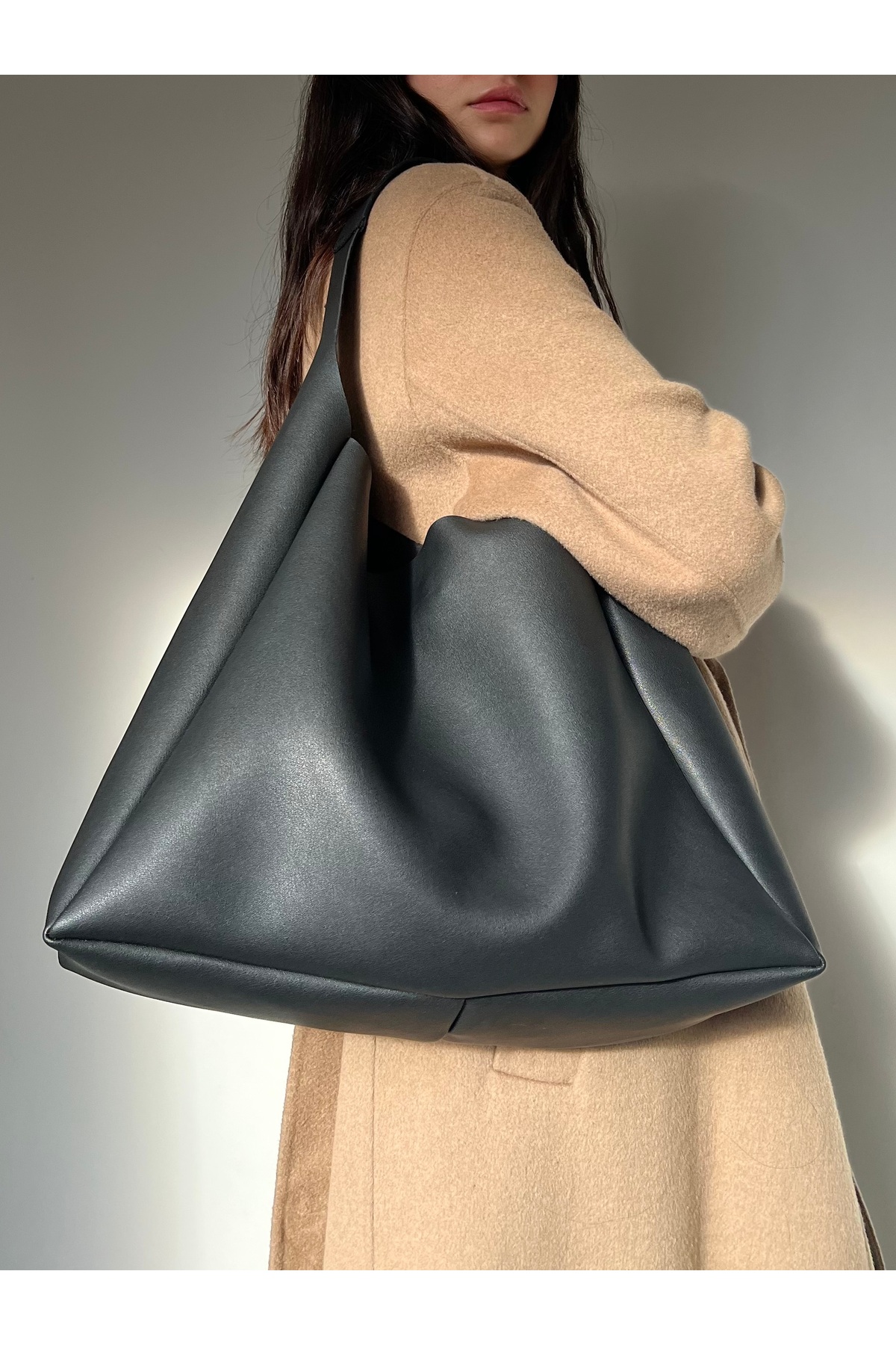 coaksco Geantă neagră Shopper pentru femei