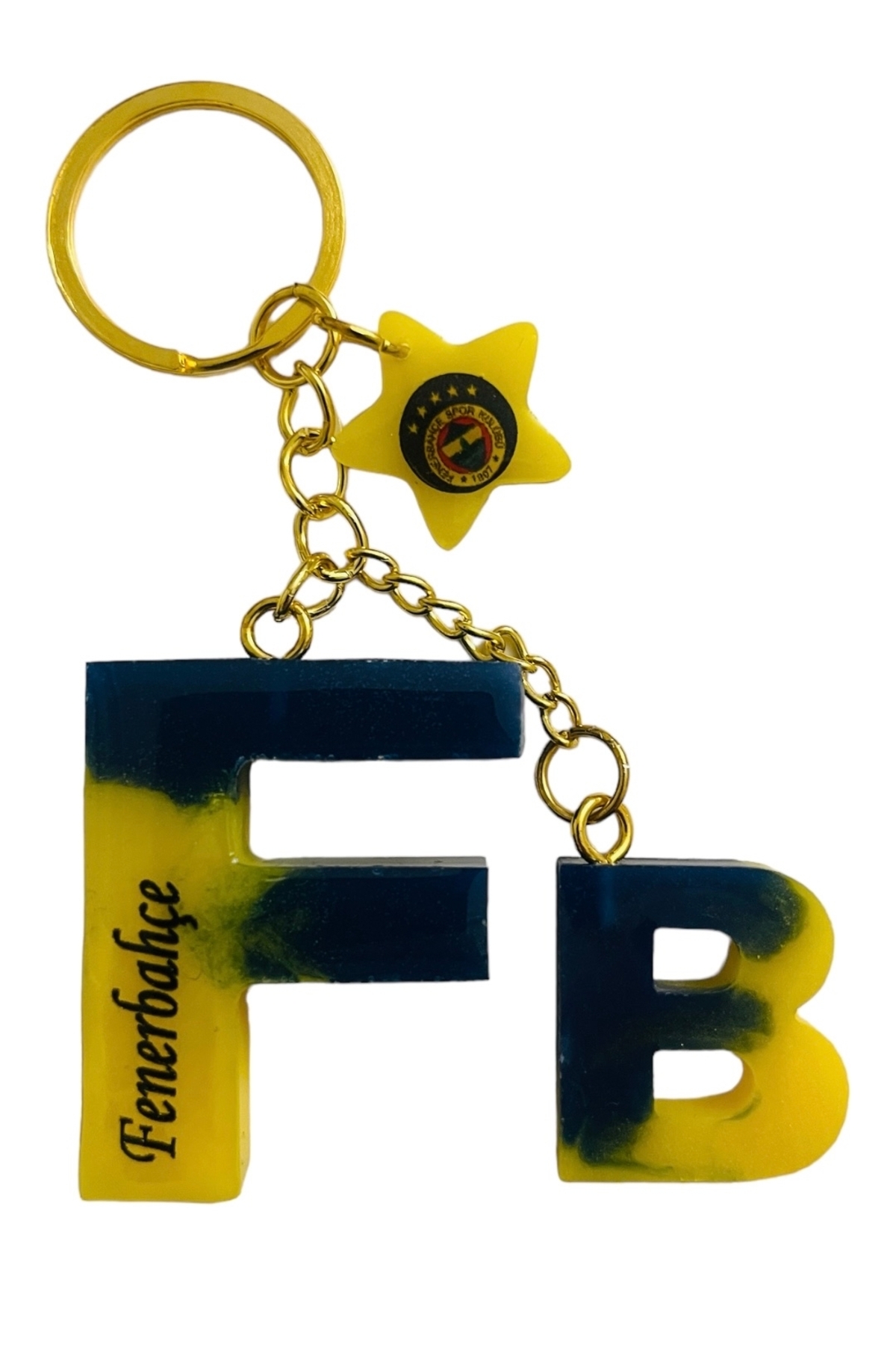 [Taraftar, Fenerbahçe, Sarı Lacivert, Hediyelik epoksi anahtarlık]