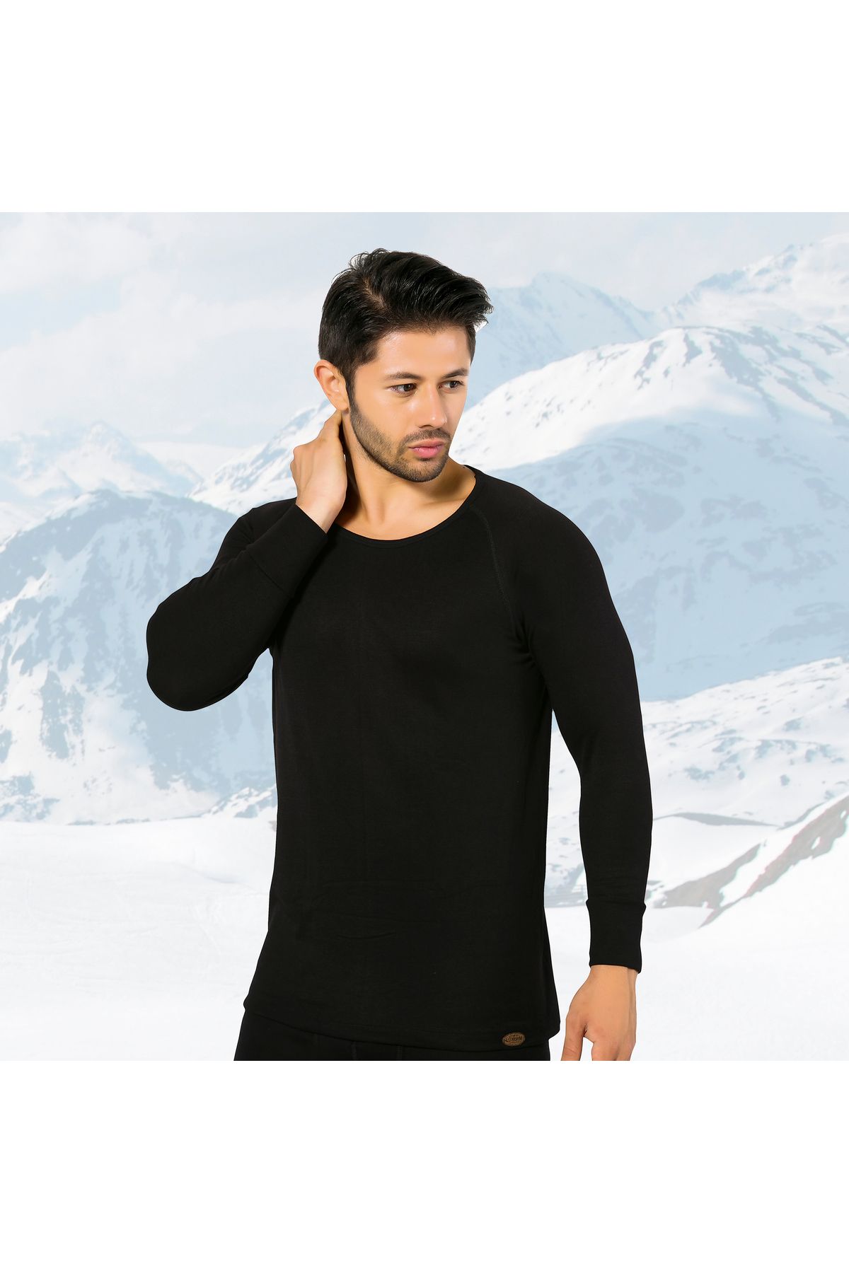 LÜXDRM 915 - Lenjerie De Corp Pentru Bărbați Termică Cu Mânecă Lungă 2 Bucăți - Tricou Masculin - M