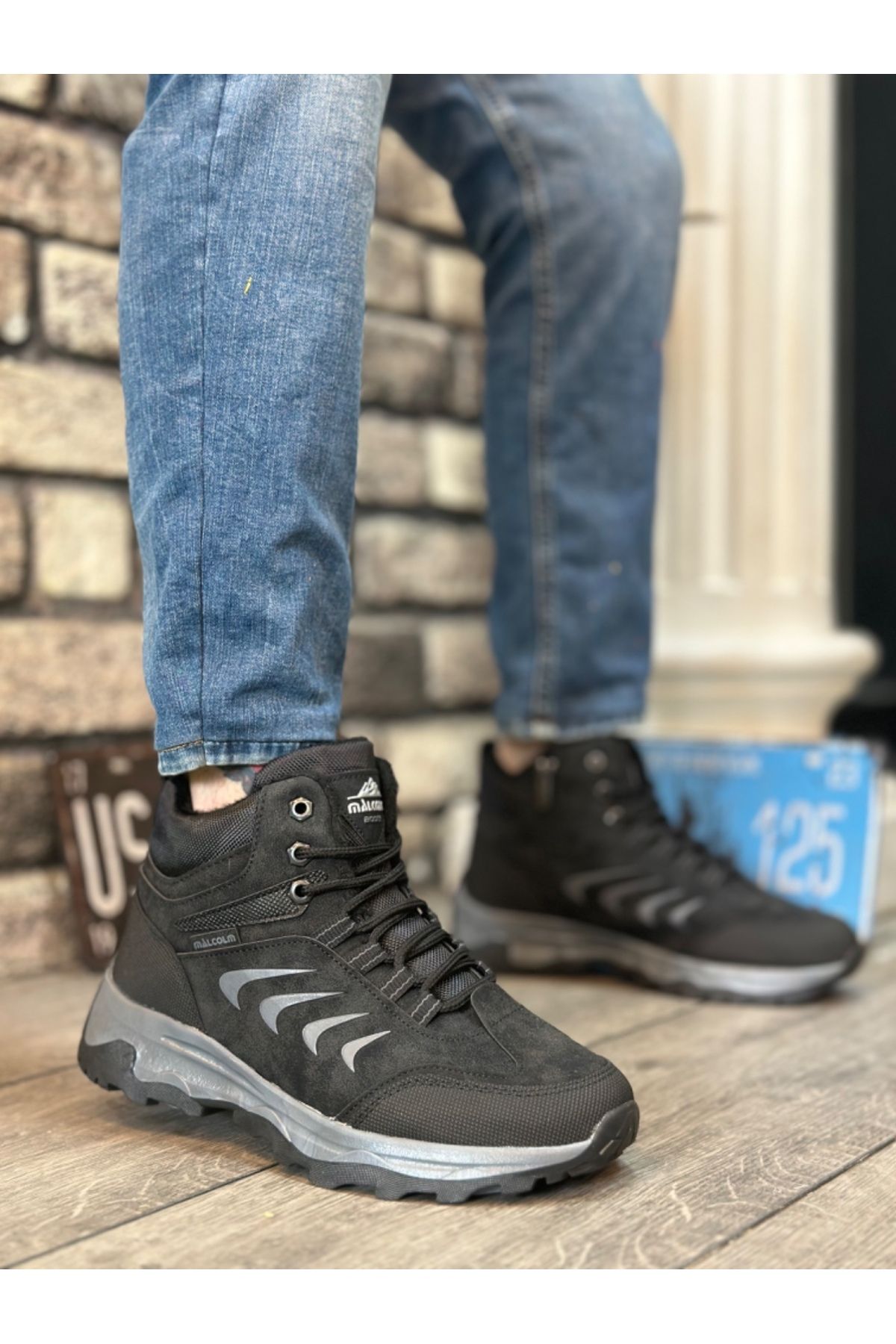Dark gray ankle booties sales