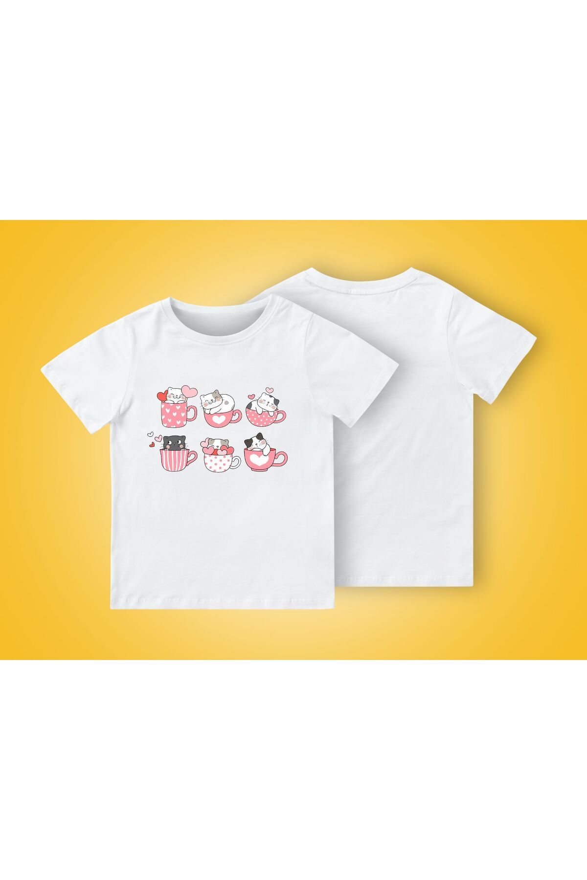 TexKid Tricou Pentru Copii Imprimat Cat In A Cup Unisex - 10–11 years