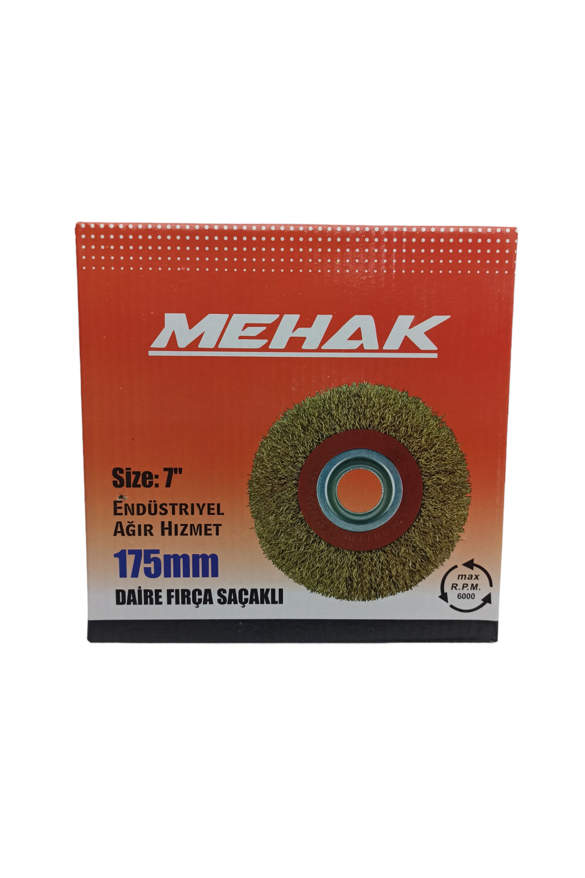 MEHAK Dairesel Saçaklı Fırça 175mm Tel Fırça Yuvarlak