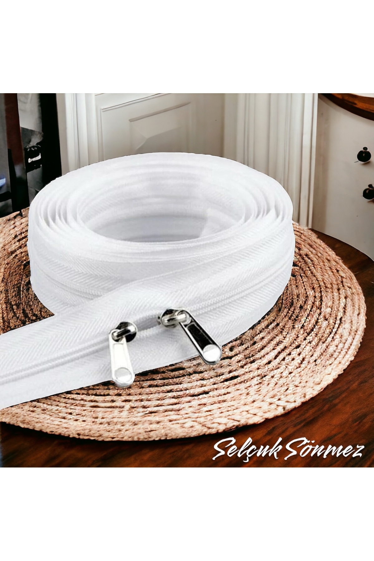 Genel Markalar 10 Metre Kalın Diş Beyaz Fermuar ve 20 Adet Başlık